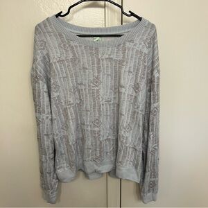 Honeydew Intimates XL Light Blue Geo Print Pajama Top Super Soft Long Sleeve
